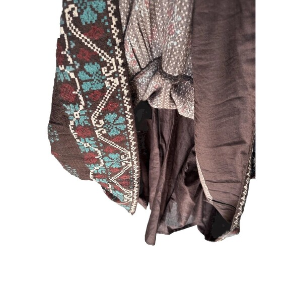 NWT SEA NY Ellabeth Size 8 Boho V-Neck Brown Cotton Blend Long Sleeve Dress  New - Picture 11 of 16